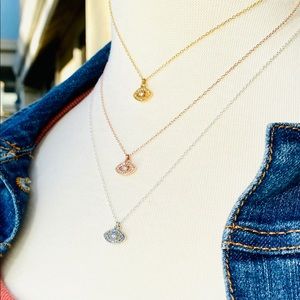 Rose gold, gold and silver Evil Eyes